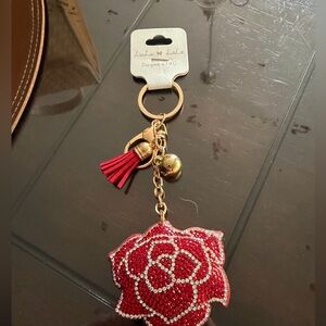 Source Unknown Red Rose Keychain